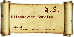 Milenkovits Sarolta névjegykártya