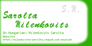 sarolta milenkovits business card